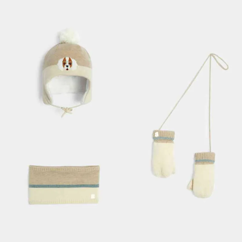 OBAIBI SET KAPA, SAL, RUKAVICE MOUFFLETTE