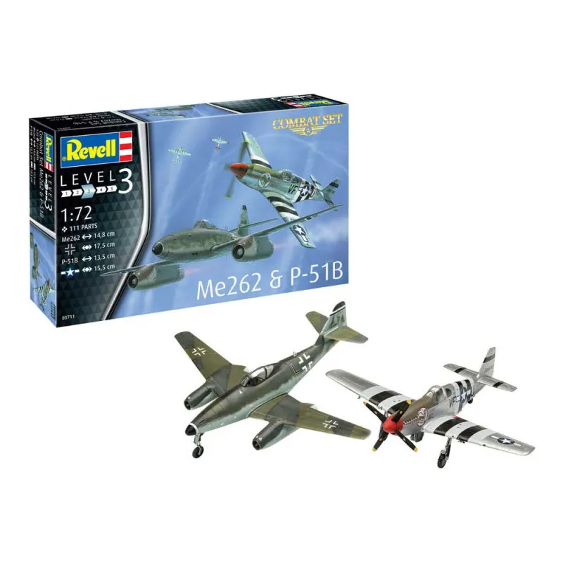 REVEL MAKETA MODEL SET COMBAT SET ME262   P-51B MUSTANG