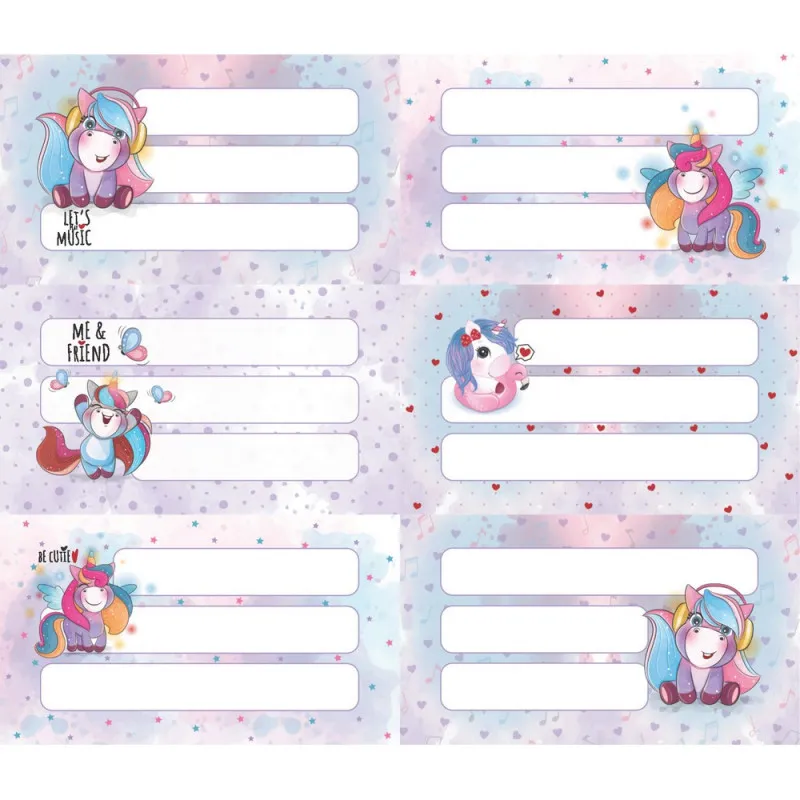 SAVPO NALEPNICE ZA SVESKE 1/30, UNICORNS