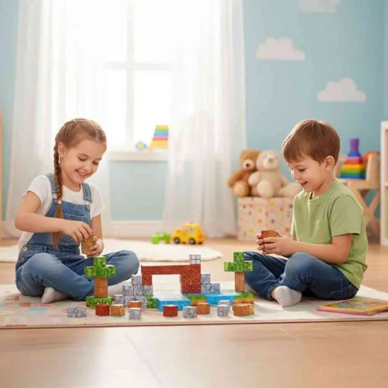 SET MAGNETNIH KOCKI ZA DECU – 119 DELOVA