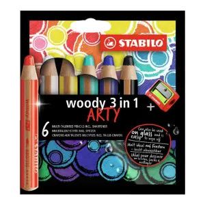 STABILO ARTY WOODY 3IN1, MULTI BOJICE 1/6 REZAC