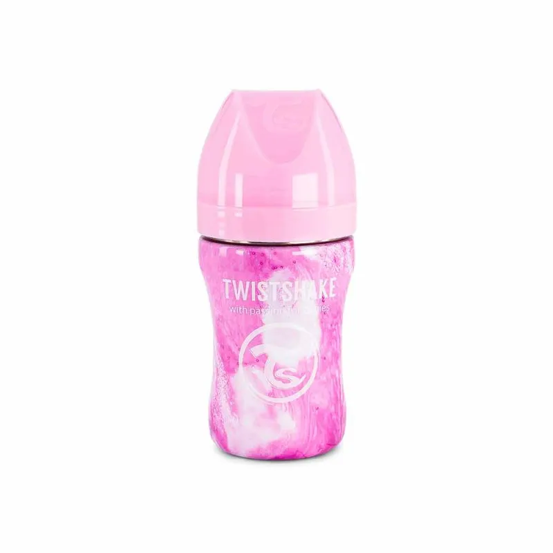 TWISTSHAKE ANTI-COLIC FLASICA / NERDJAJUCI CELIK 260ML MARBLE PINK