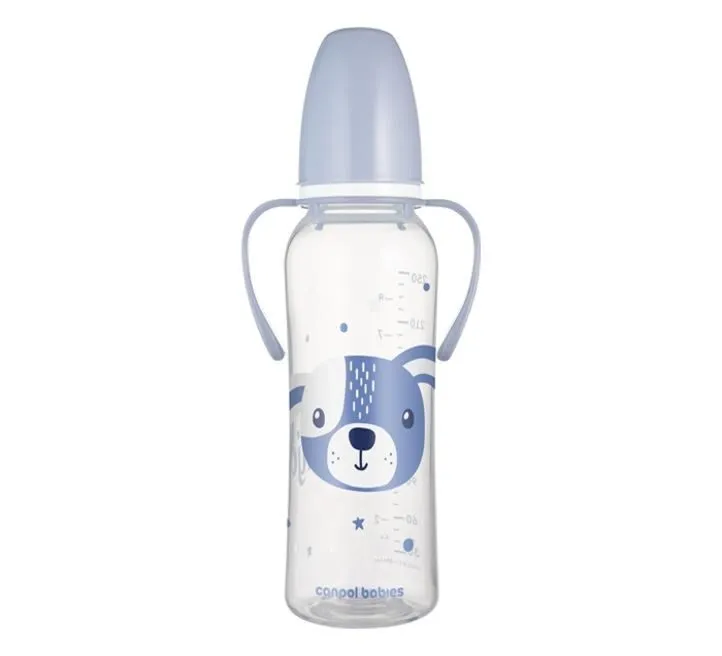 CANPOL BABIES FLAŠICA SA RUČKAMA ZA BEBE CUTE ANIMALS 250ML - PLAVA 11/845_BLU