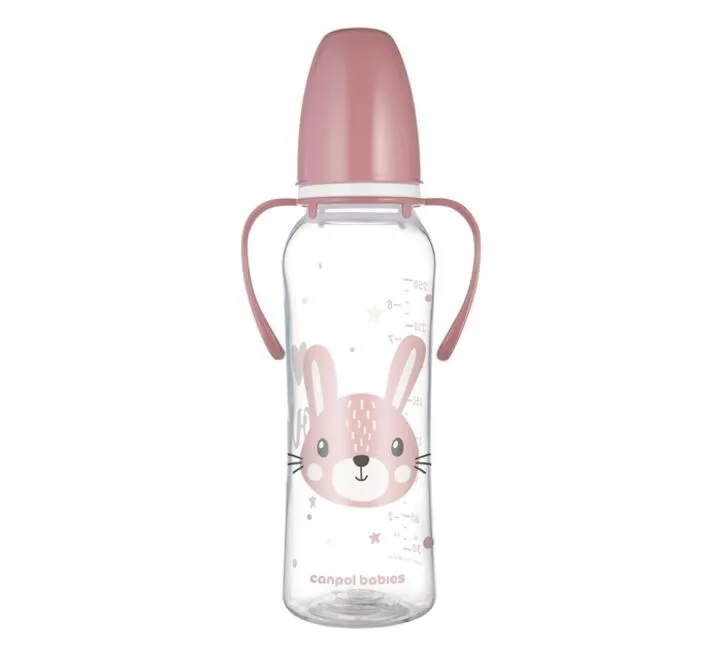 CANPOL BABIES FLAŠICA SA RUČKAMA ZA BEBE CUTE ANIMALS 250ML - ROZE 11/845_PIN