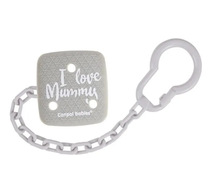 CANPOL BABIES LANAC ZA VARALICU I LOVE MUMMY 0M+ - GREY 2/434