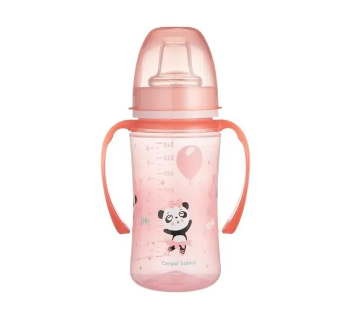 CANPOL BABIES ŠOLJA SA DRSKAMA KOJE SVETLE U MRAKU 6M+ "EXOTIC ANIMALS" - 240ML - PINK