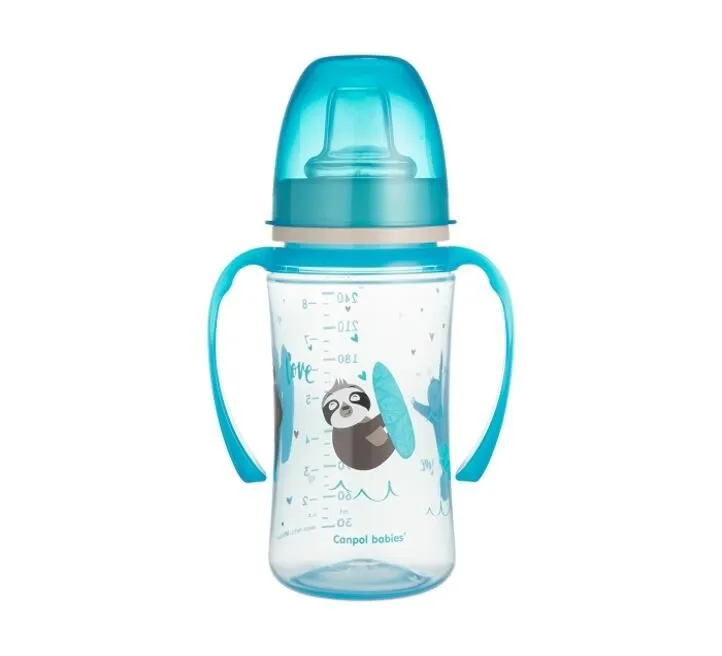 CANPOL BABIES ŠOLJA SA DRSKAMA KOJE SVETLE U MRAKU 6M+ "EXOTIC ANIMALS" - 240ML - BLUE