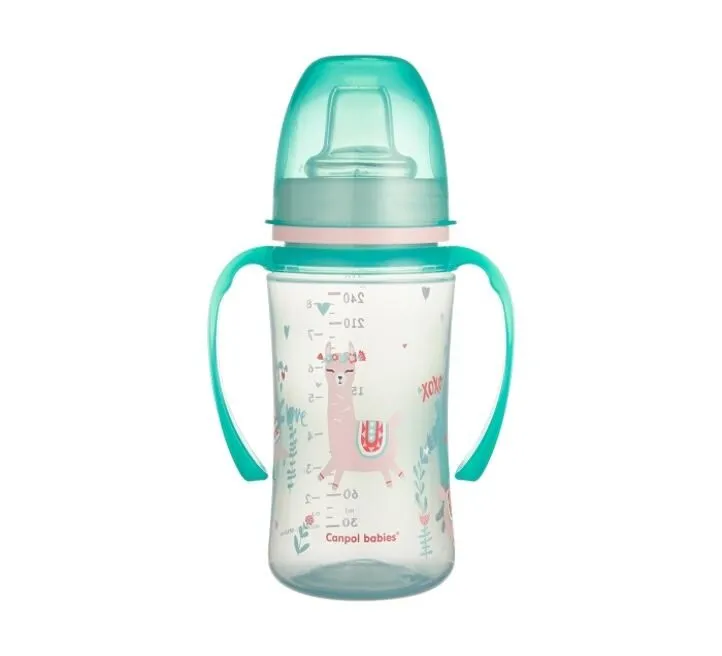 CANPOL BABIES ŠOLJA SA DRSKAMA KOJE SVETLE U MRAKU 6M+ "EXOTIC ANIMALS" - 240ML - GREEN