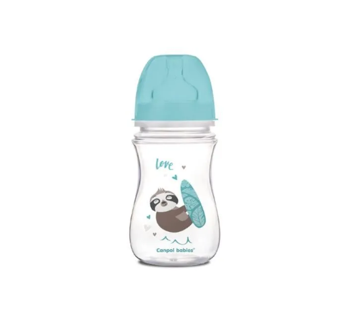CANPOL BABY FLAŠICA 240ML ŠIROKI VRAT EASY START "TOYS" - PLAVA 35/221_BLU