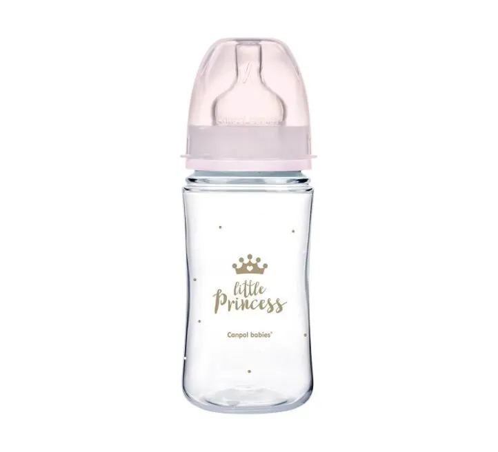 CANPOL BABY FLAŠICA 240ML ŠIROKI VRAT ROYAL BABY - ROZE 35/234_PIN