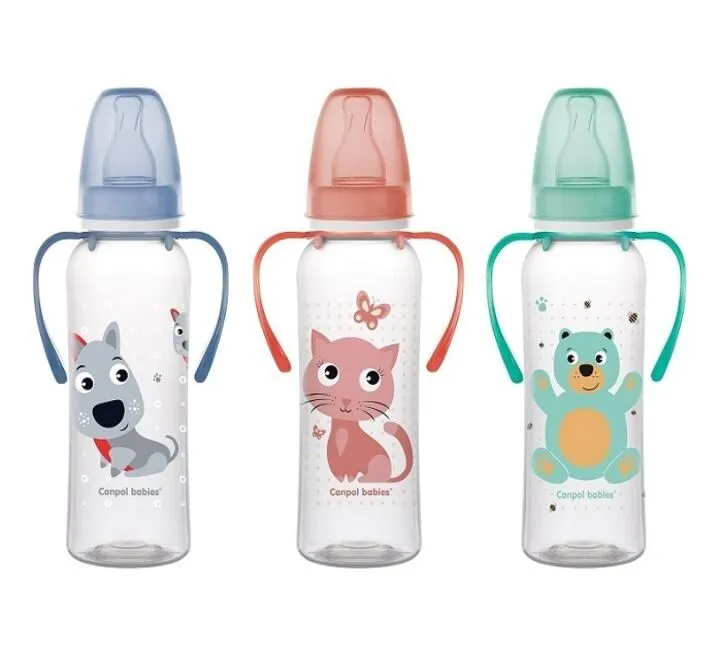 CANPOL BABY FLAŠICA 250 ML SA RUČKAMA "ANIMAL" 11/845