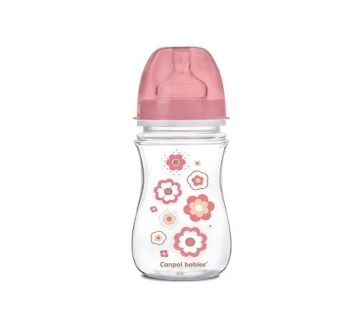 CANPOL BABY FLAŠICA ŠIROKI VRAT EASY START - ANTICOLIC 240ML NEWBORN BABY - PINK 35/217_PIN