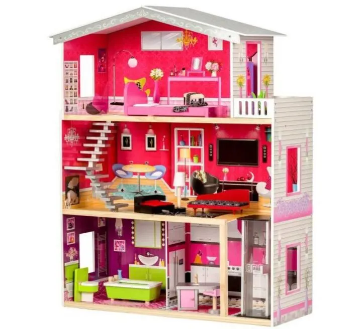 ECO TOYS DRVENA KUĆICA ZA LUTKE SA LIFTOM - MALIBU RESIDENCE 4118