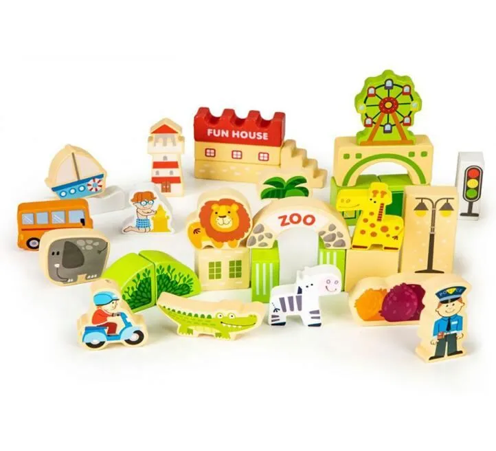 ECO TOYS DRVENE EDUKATIVNE KOCKE CITY ZOO 120 KOMADA HM015501