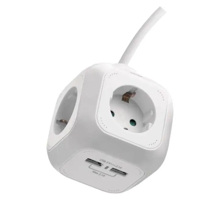 EMOS PRODUŽNI KABL KOCKA SA 2 X USB 1,9 M P04219GU