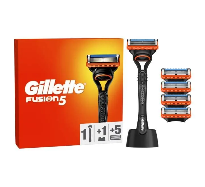 Gillette Fusion brijač drška + 5 dopuna + postolje 