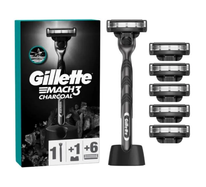 Gillette Mach3 Charcoal muški brijač sa postoljem+ 6 dopuna