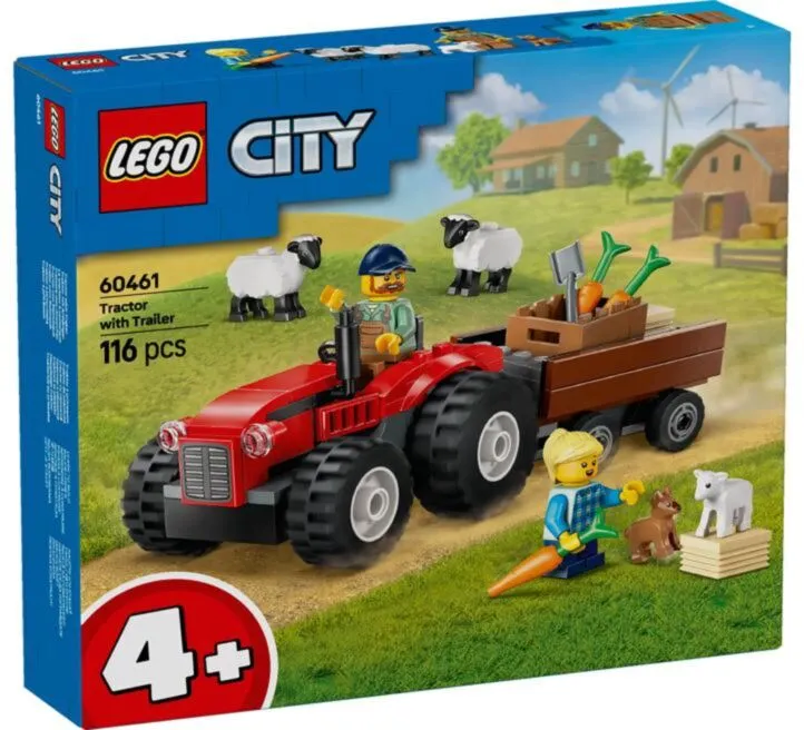 LEGO IGRAČKA CRVENI POLJOPRIVREDNI TRAKTOR SA PRIKOLICOM I OVCA 60461