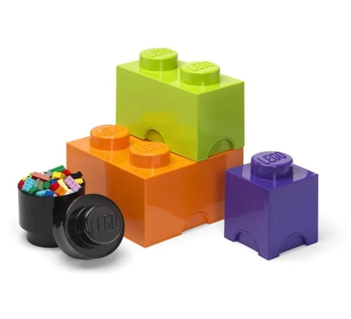 LEGO KUTIJE ZA ODLAGANJE, SET 4 KOM: LJUBIČASTA, NARANDŽASTA, CRNA, ZELENA 40150800