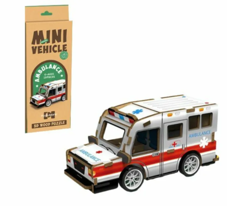 MILLA DRVENE 3D PUZZLE 19 DELOVA - VOZILO HITNE POMOĆI 68017 91/71132