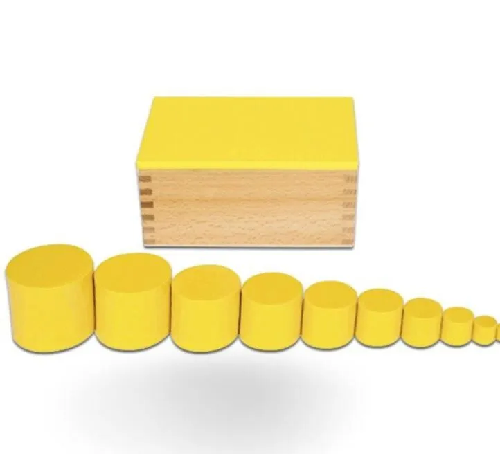 MONTESSORI IGRAČKA MONTESORI KUTIJE SA CILINDROM ŽUTA