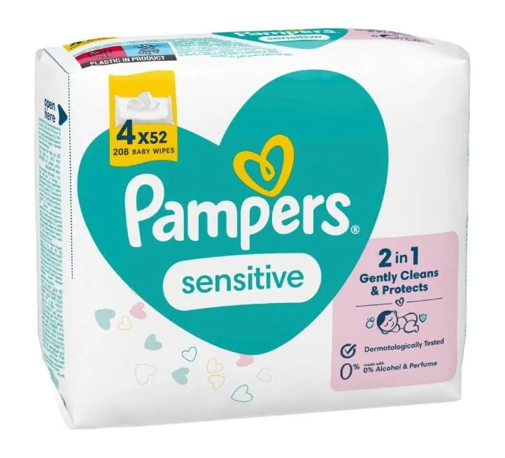 PAMPERS VLAŽNE MARAMICE SENSITIVE 4X52 KOM