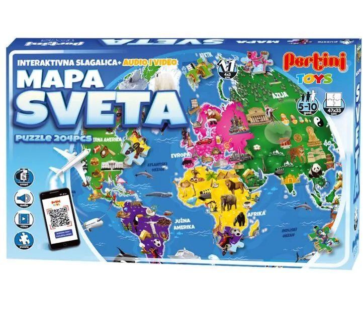 PERTINI IGRAČKA PUZZLE MAPA SVETA