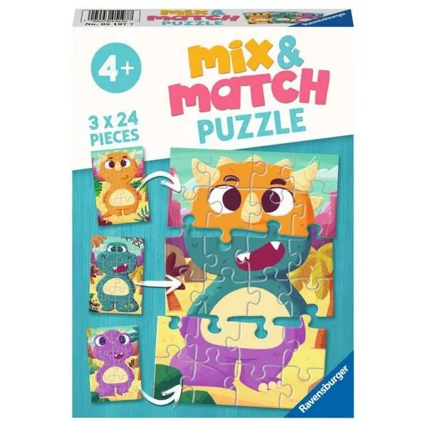 RAVENSBURGER MIX&MATCH PUZZLE - DINOUSAURUS RA05197