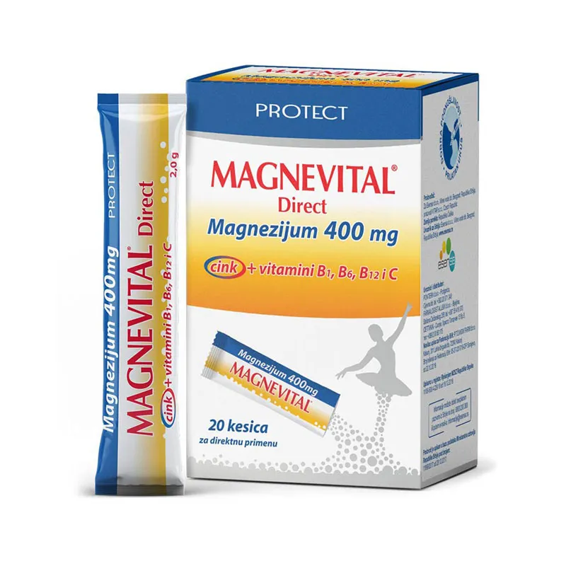 ESENSA MAGNEVITAL DIRECT MAGNEZIJUM 400MG I ZN ORALNI PRAŠAK 20 KESICA PROTECT UNISEX