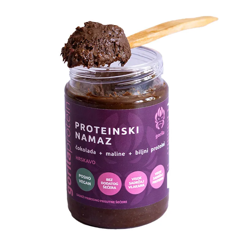 ESENSA PROTEINSKI NAMAZ COKOLADA I MALINA I BILJNI PROTEINI 375G UNISEX