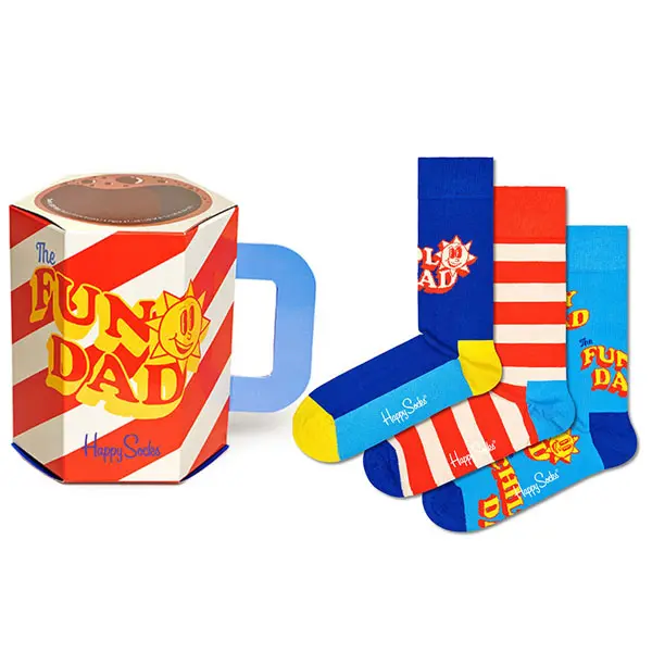 HAPPY SOCKS HAPPY SOCKS UNISEX CARAPE 3-PACK FATHER OF THE YEAR SOCKS GIFT SET ZA MUŠKARCE