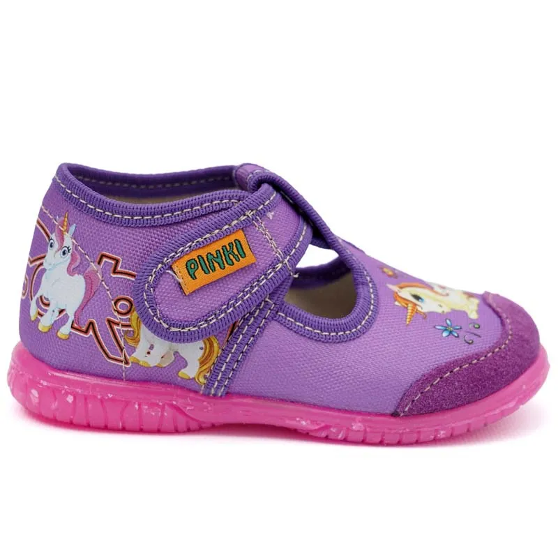 PINKI PATOFNE PATOFNE POLUOTOVRENE CLASIC LIGHT LJUBICASTA DEVOJČICE uzrasta 0-4 godine