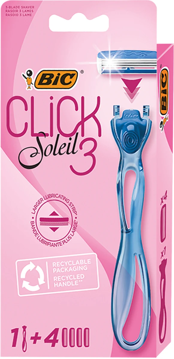 3 CLICK Soleil ženski brijač - drška + 4 dopune, 4 kom