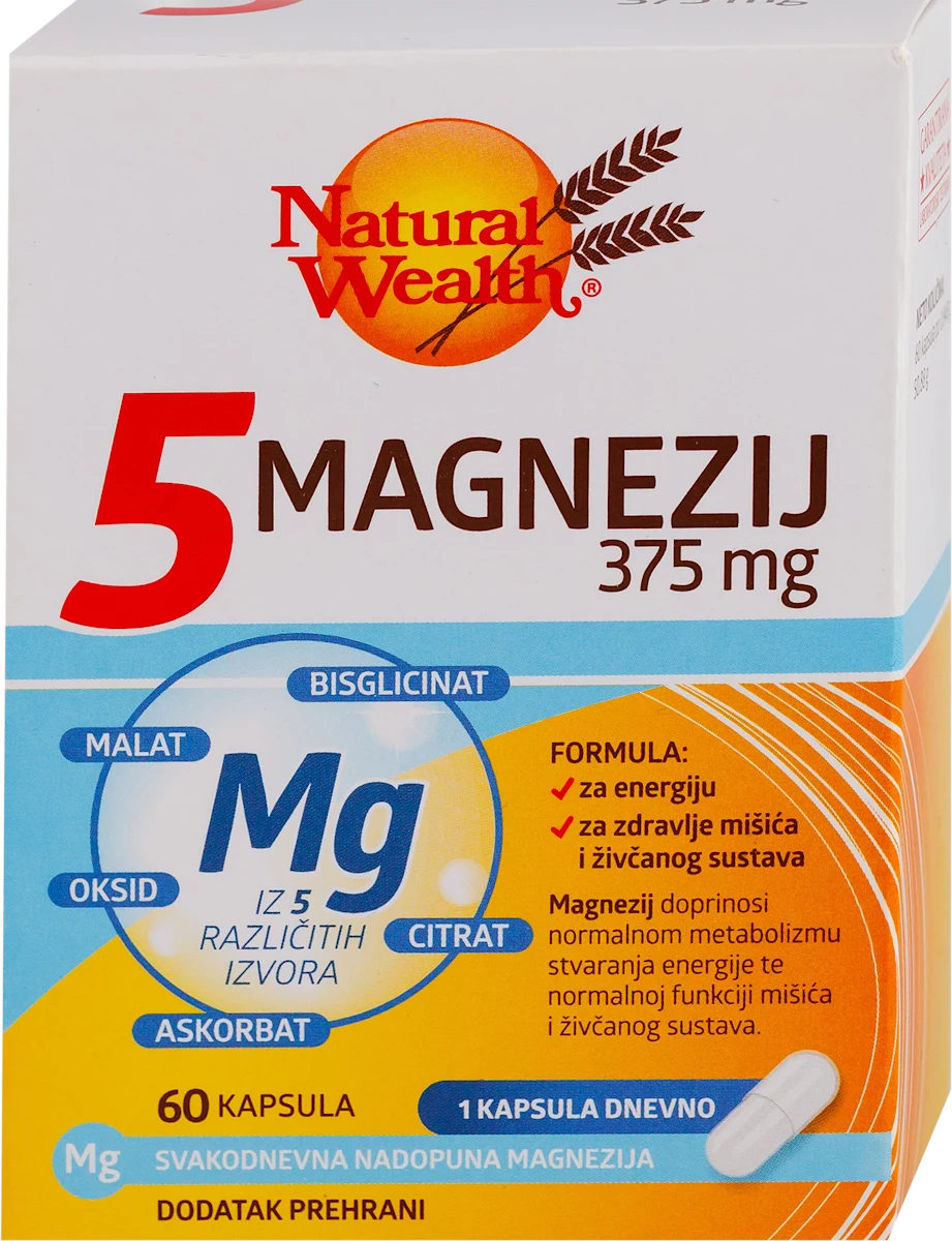 5 MAGNEZIJ 375mg kapsule, 60 kom