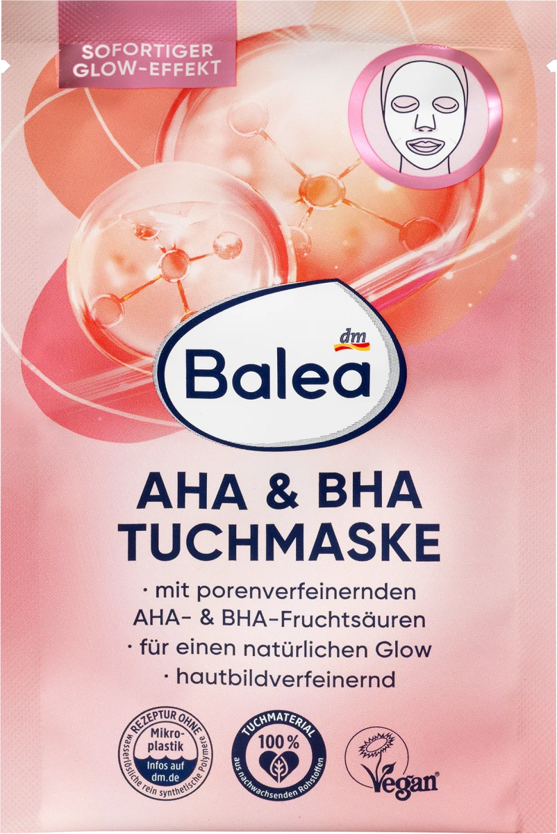 AHA & BHA maska za lice u maramici, 1 kom