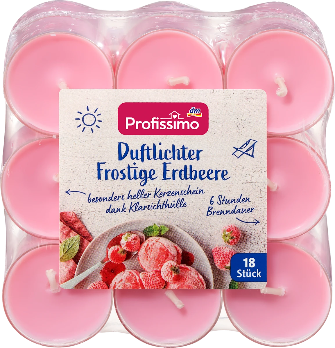 Čajne mirisne sveće, okrugle - smrznute jagode, 18 kom