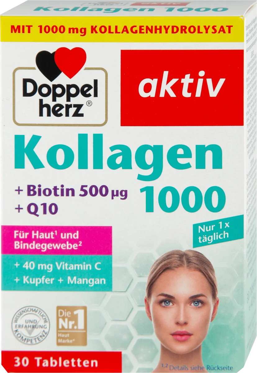 aktiv Kollagen 1000 + Biotin 500μg + Q10 tablete, 30 kom