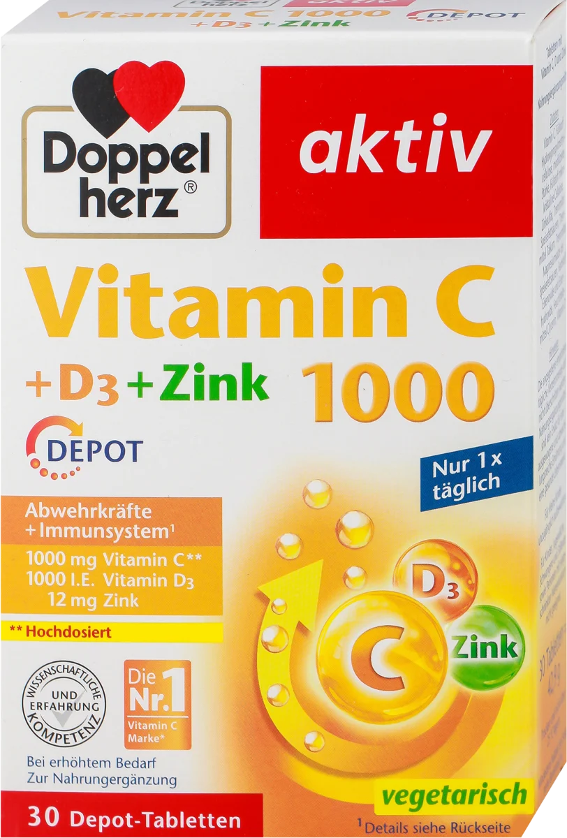 aktiv Vitamin C + D3 + Cink, 30 kom