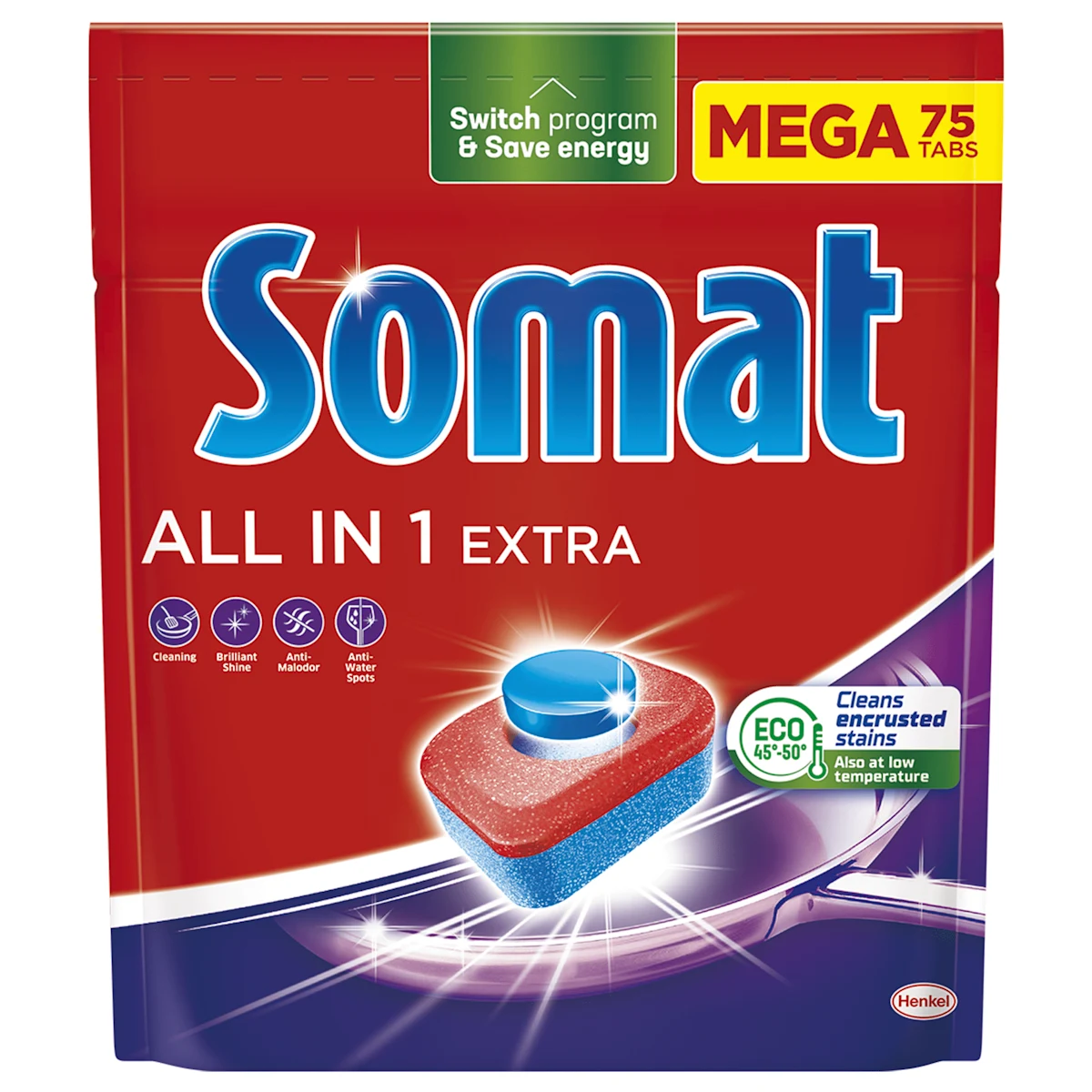 ALL IN 1 EXTRA Kapsule za mašinsko pranje posuđa, 75 kom