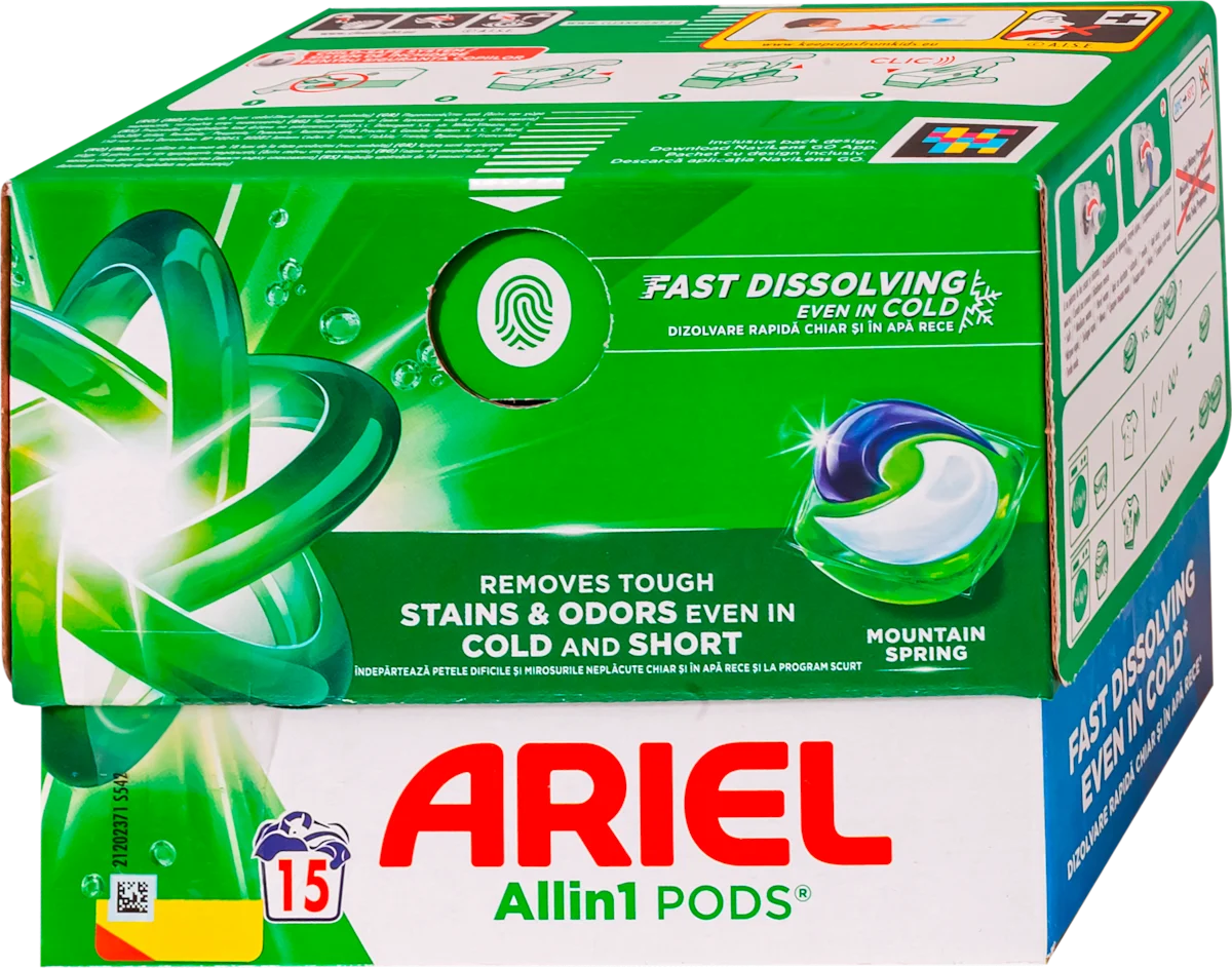 All in 1 kapsule za pranje veša - MOUNTAIN SPRING, 15 kom