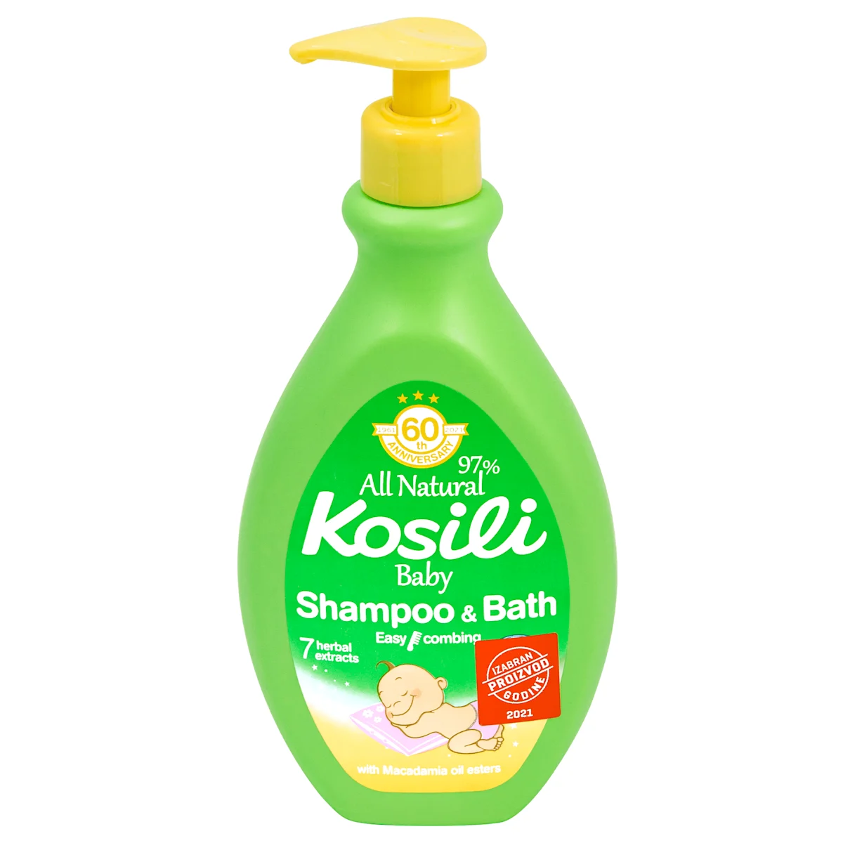 All Natural šampon i kupka za bebe,  sa pumpicom, 400 ml