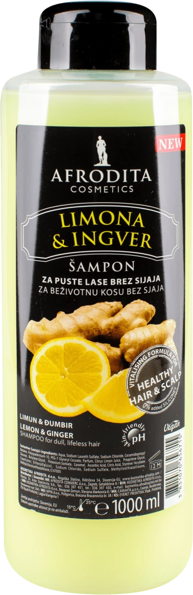 Šampon za kosu, limun i đumbir, 1.000 ml
