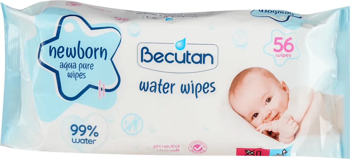aqua pure 99% voda vlažne maramice za bebe, 56 kom