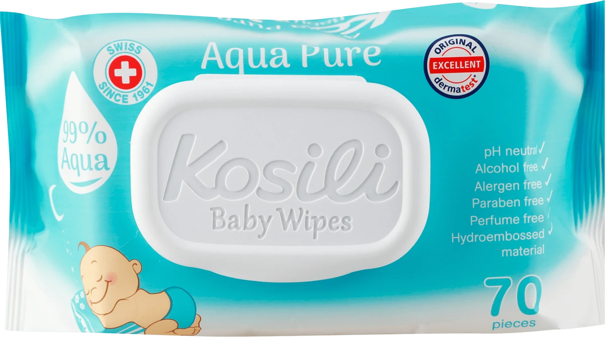 Aqua PURE 99% voda - vlažne maramice za bebe, 70 kom