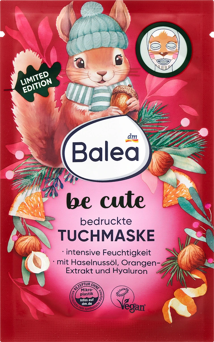 be cute Maska za lice - veverica, 1 kom