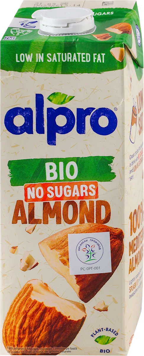 BIO NO SUGARS ALMOND organski napitak od badema, 1 l