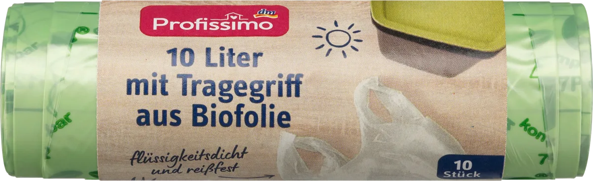 Biorazgradive kese za smeće sa ručkama, 10l, 10 kom