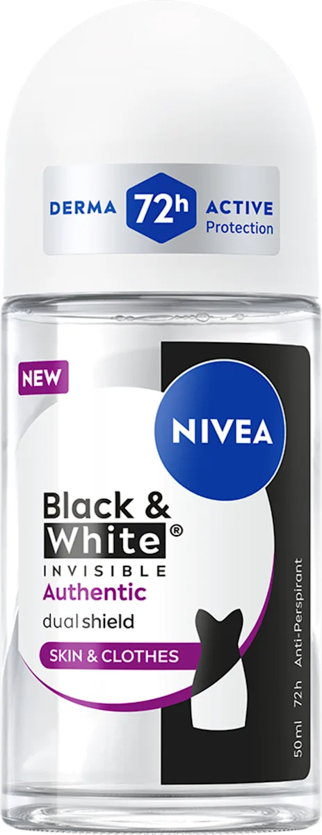 Black &amp; White INVISIBLE Authentic dezodorans roll-on za žene, 50 ml