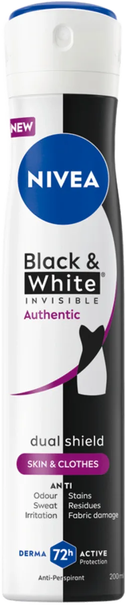 Black &amp; White INVISIBLE Authentic dezodorans u spreju, 200 ml