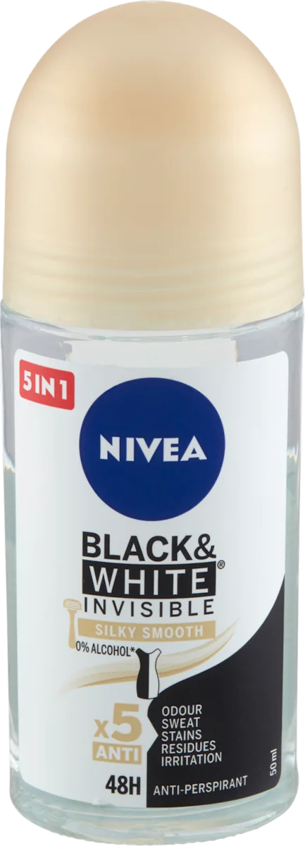 Black & White Invisible deo roll-on Silky Smooth, 50 ml